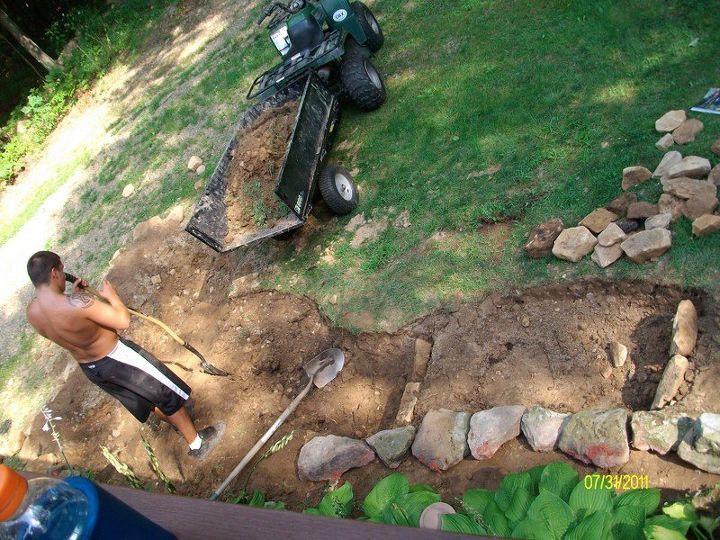 our backyard oasis pond waterfall , diy, landscape, outdoor living, ponds water features