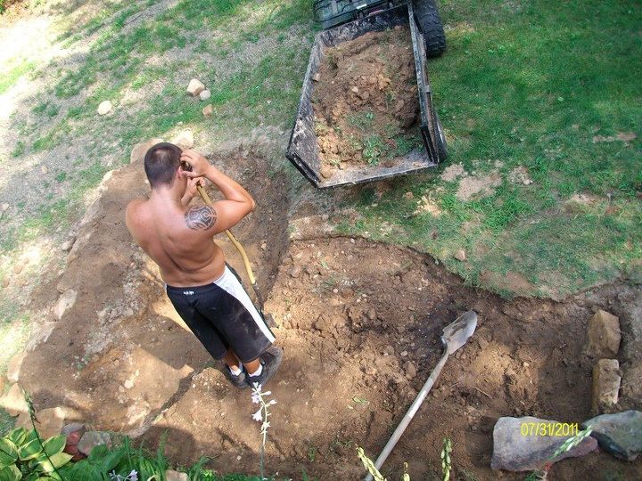 our backyard oasis pond waterfall , diy, landscape, outdoor living, ponds water features