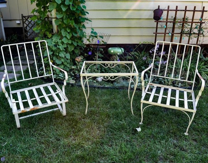 from curbside to runway outdoor furniture makeover, outdoor furniture, painted furniture