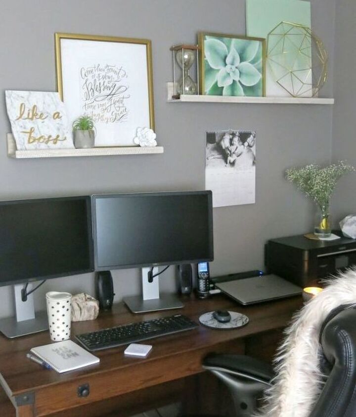 marble and gold office room reveal